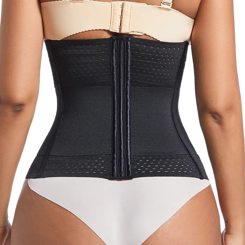 Modelador de cintura, espartilho modelador corporal feminino, 6 fileiras, fecho de colchete, cinto de controle de barriga duplo, modelador de cintura